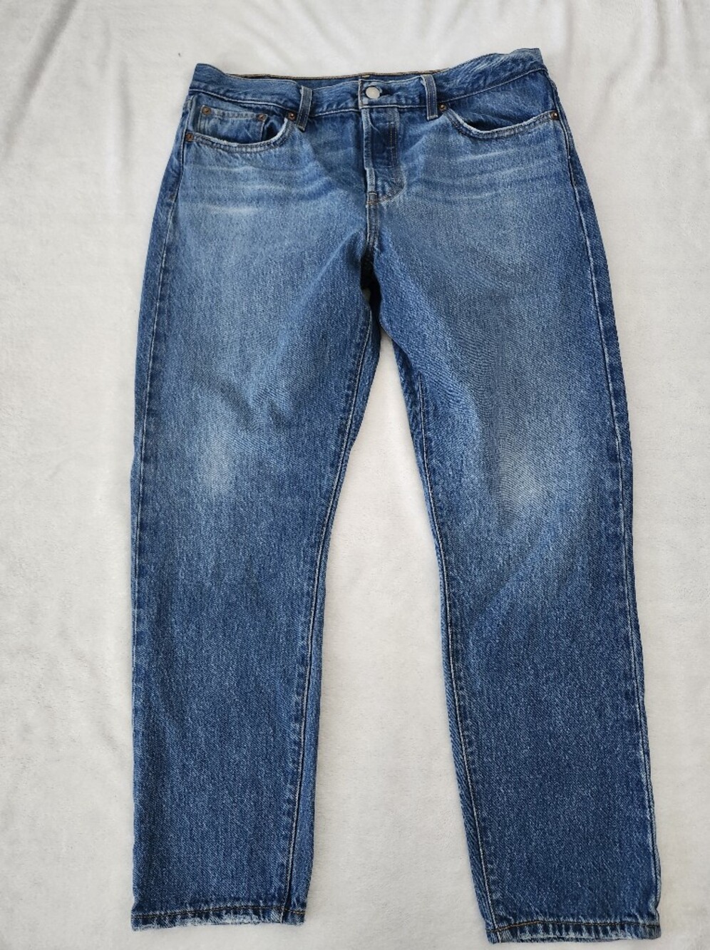 Levi's Wedgie Straight Ankle Jeans High Rise Medium Wash Fade Size 32